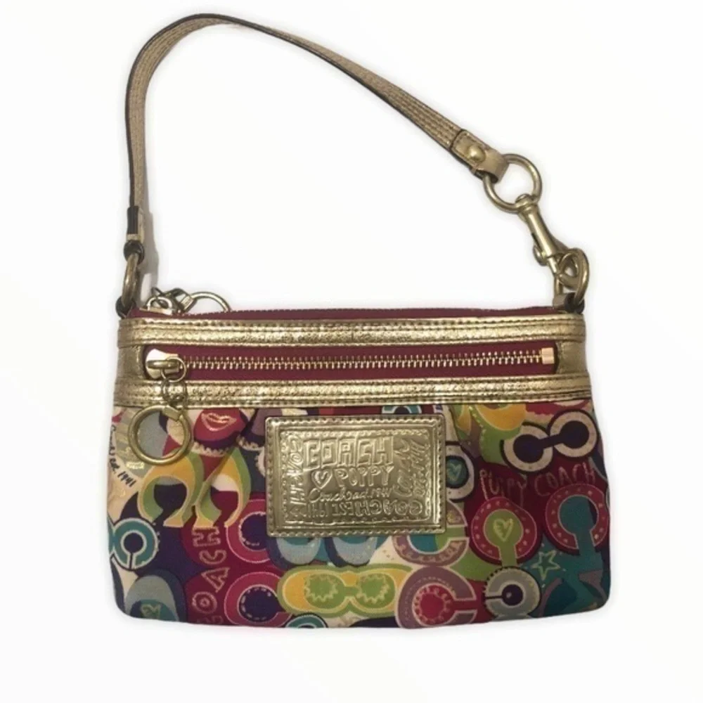 Coach poppy glam mini bag wristlet